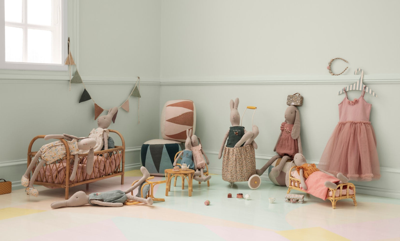 A room with Maileg Bunnies and Rabbits