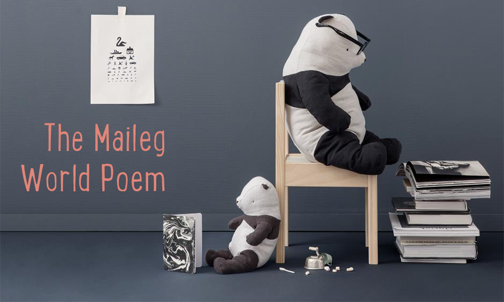 Two Maileg Panda reading books 