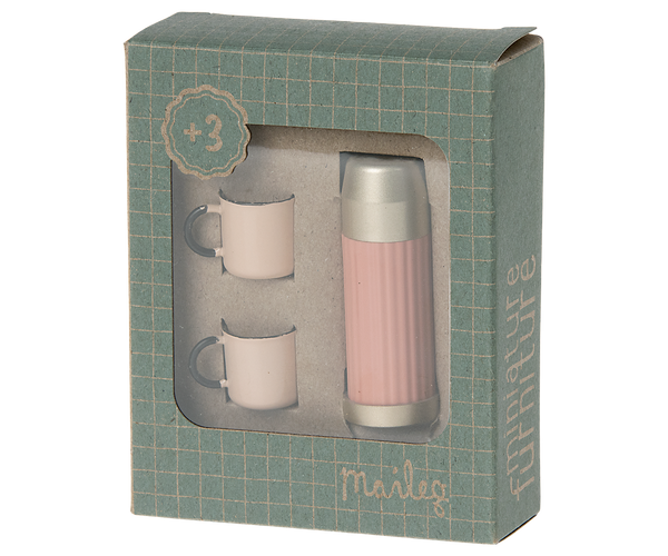 Thermos and Cups Set, Soft Coral - Maileg Accessories for Mice