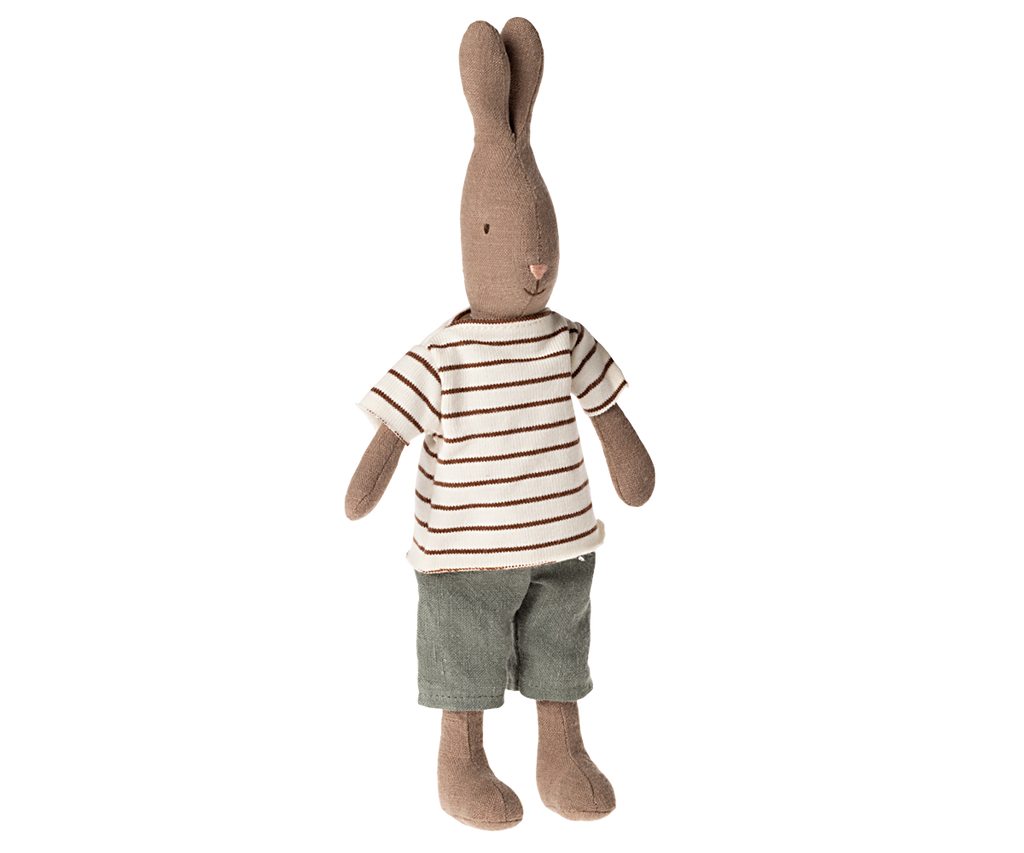 Rabbit, Size 2 in Striped Tee and Shorts - Maileg - Maileg USA