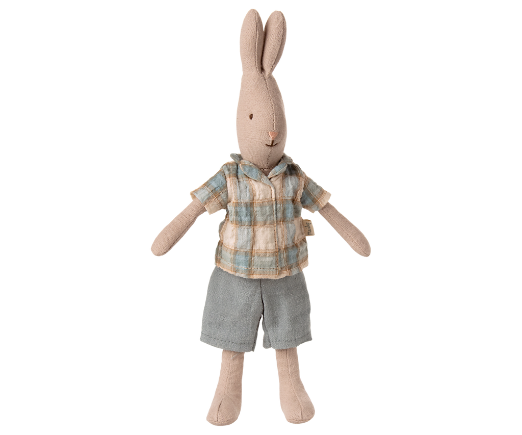 Rabbit, Size 1 in Plaid Shirt and Shorts - Maileg - Maileg USA