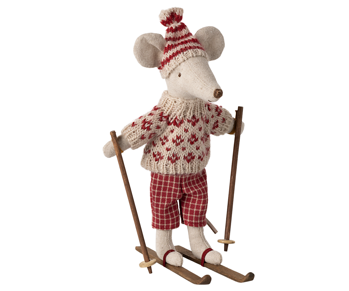 Winter Mouse with Ski Set, Mum, Red – Maileg - Maileg USA Winter Mouse with Ski Set, Mum, Red – Maileg - Maileg USA