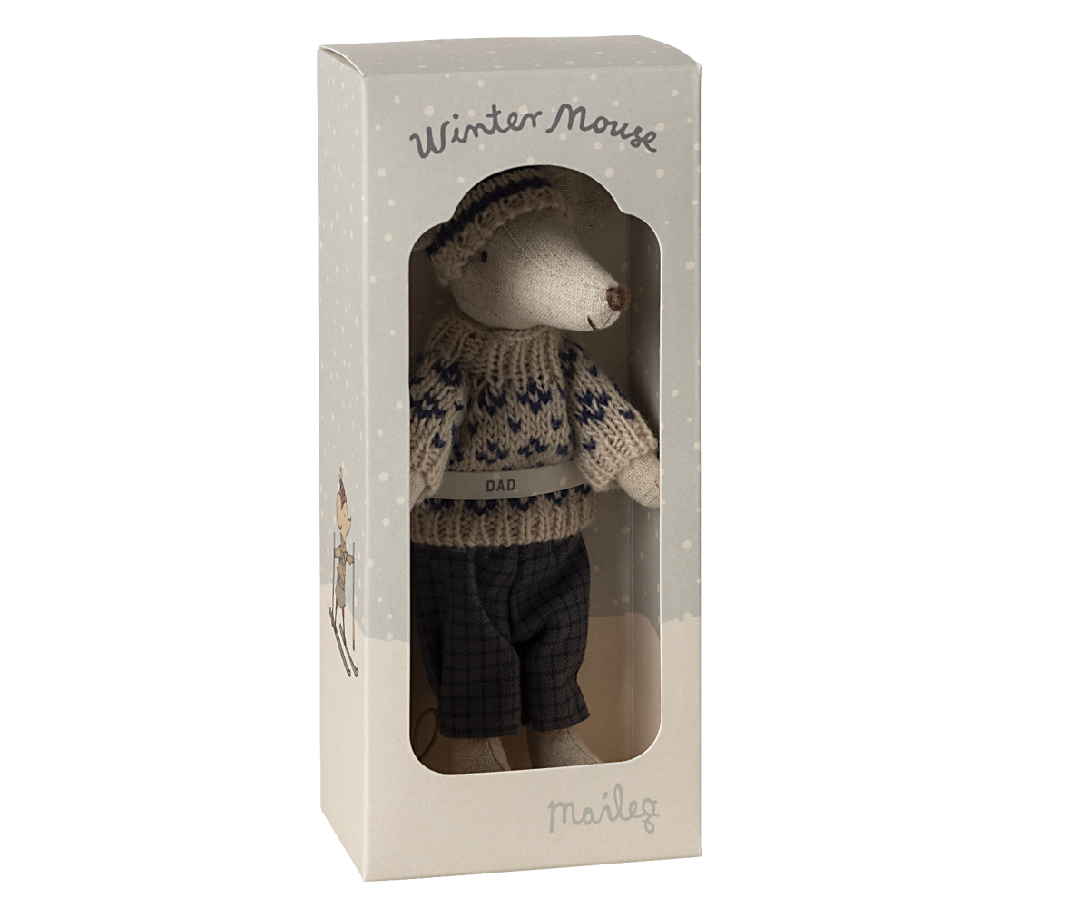 Winter Mouse with Ski Set, Dad, Blue – Maileg - Maileg USA Winter Mouse with Ski Set, Dad, Blue – Maileg - Maileg USA