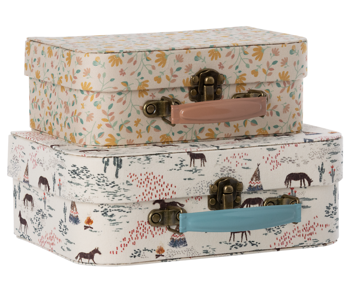 Suitcases with Fabric 2pc Set Maileg USA