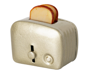 Miniature Toaster & Bread, Silver