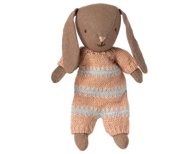 Bunny, Micro - Brown - Dusty rose knitted suit - Maileg USA