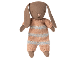 Bunny, Micro - Brown - Dusty rose knitted suit