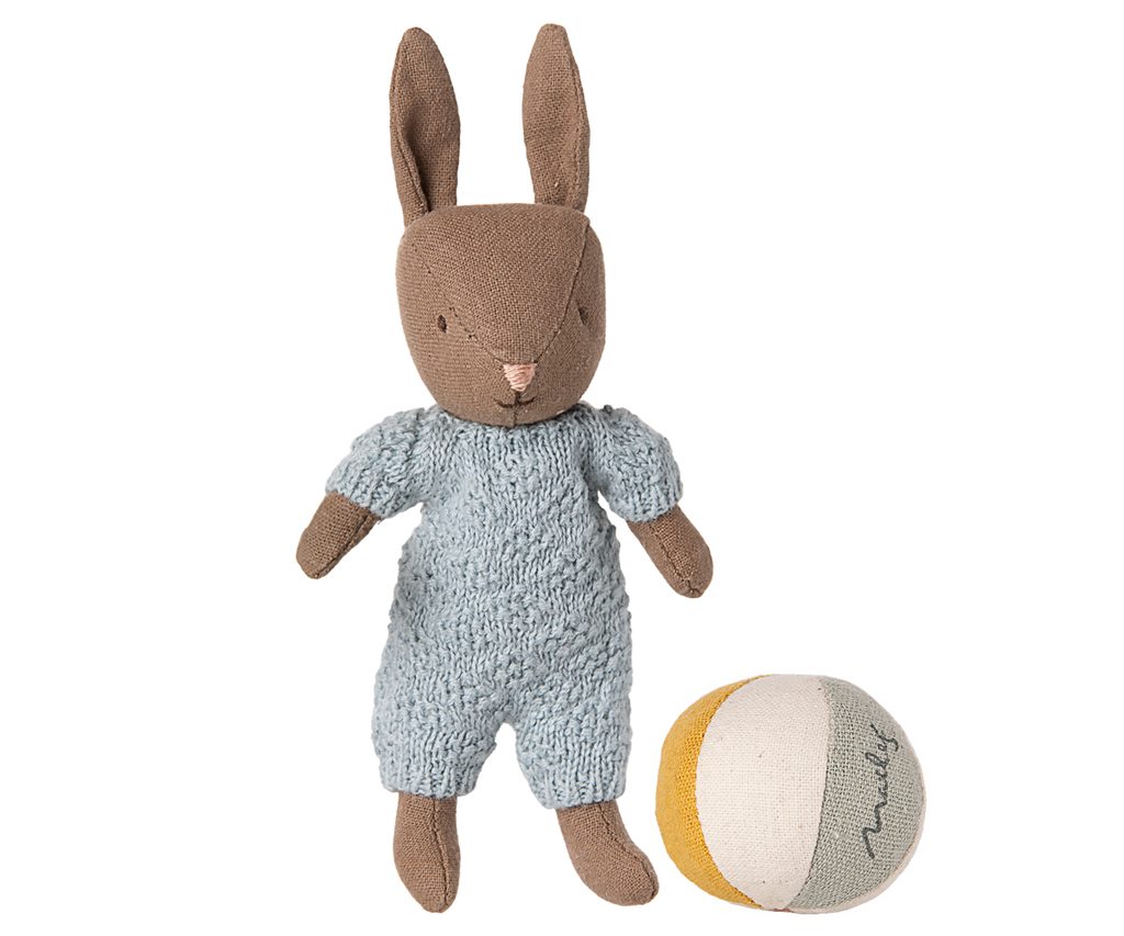 Rabbit set, Micro - Brown - Blue - Maileg USA