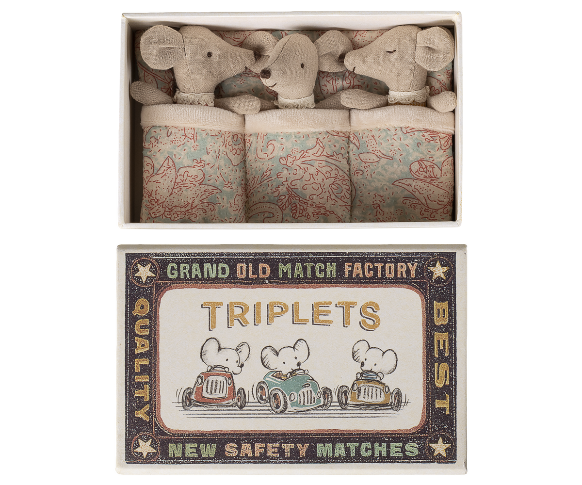 lagnus プロジェクト・ヘイル・メアリー サプライズボックス Triplets, Baby mice in matchbox - Maileg USA