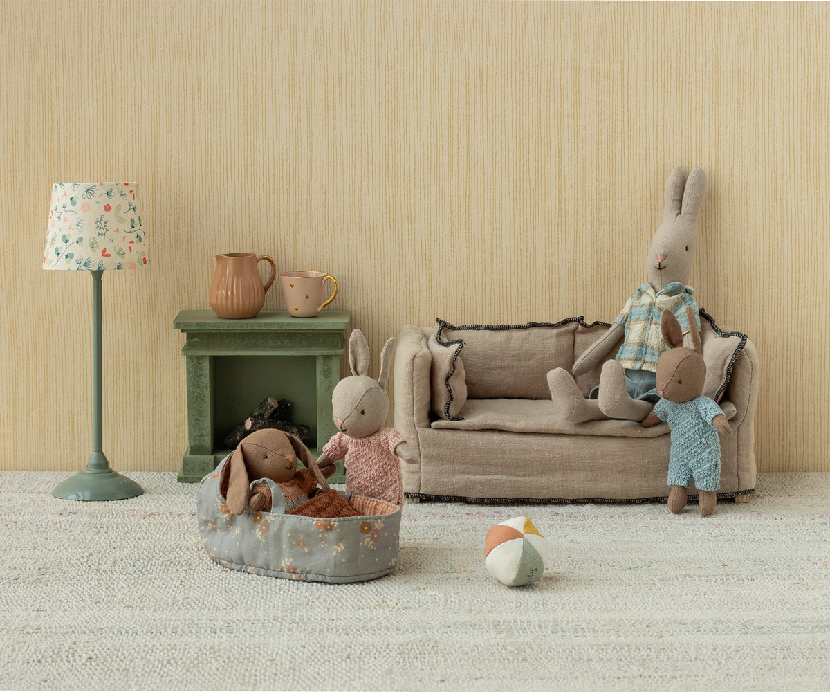 Maileg Bunny Set, Micro - Brown - Dusty Rose Maileg Bunny Set, Micro - Brown - Dusty Rose
