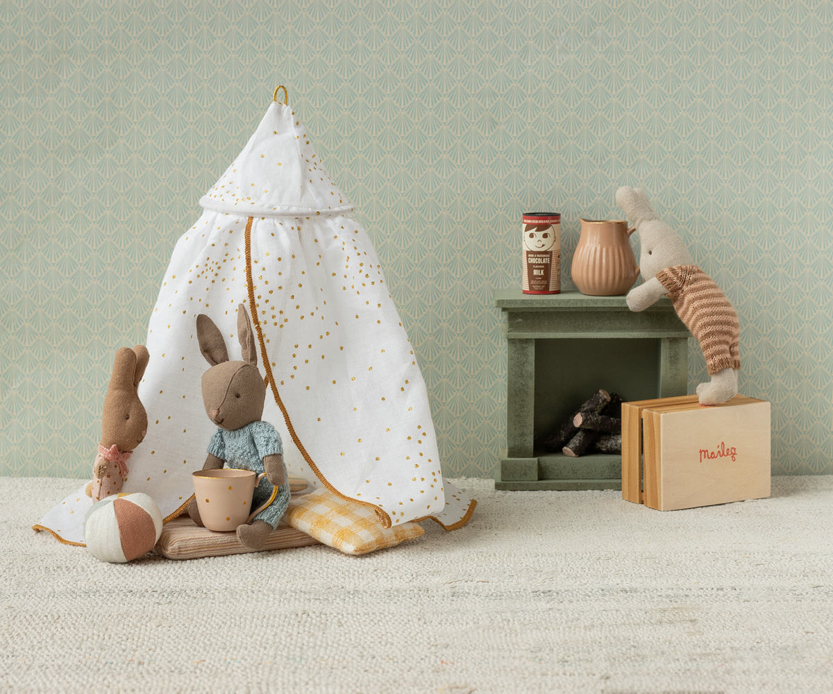 Rabbit set, Micro - Brown - Blue - Maileg USA