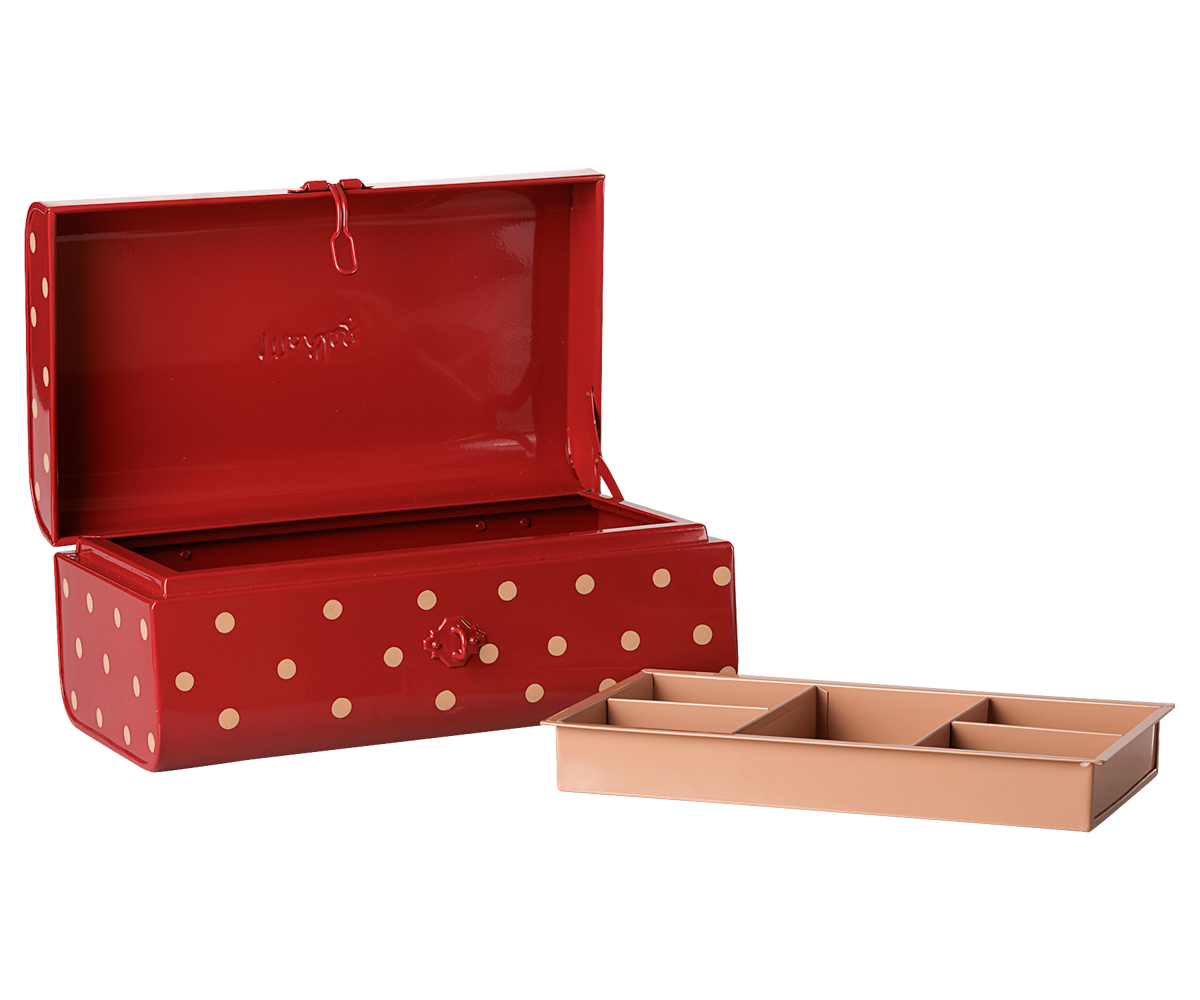 Storage suitcase, Small - Red w. tray - Maileg USA