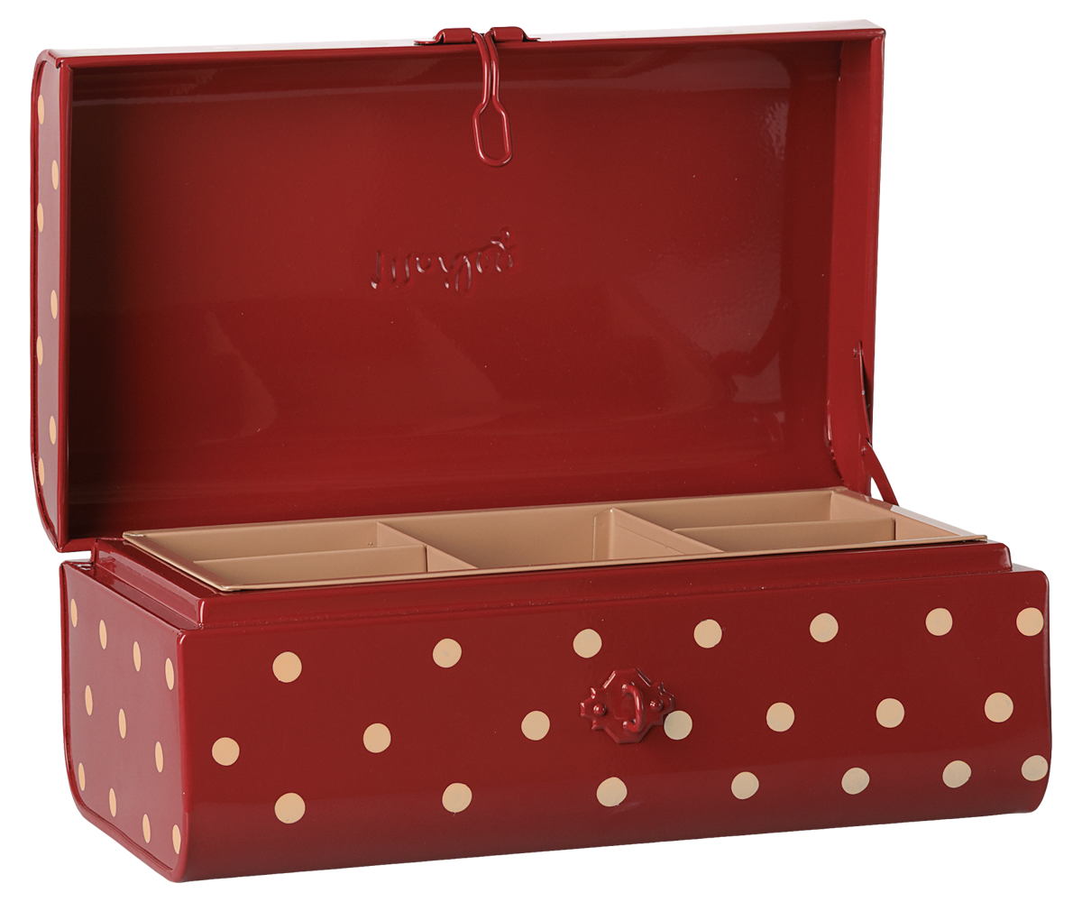 Storage suitcase, Small - Red w. tray - Maileg USA