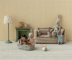 Micro Bunny in Carry Cot, Dusty Rose